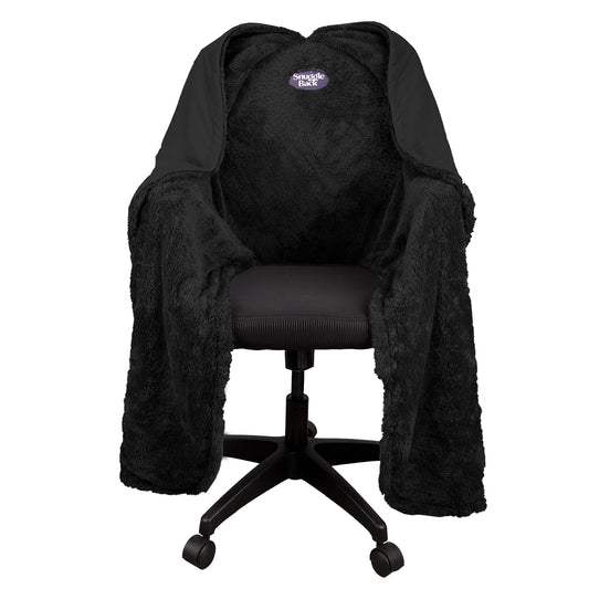 SnuggleBack - Chair Blanket - Black Pattern Fleece