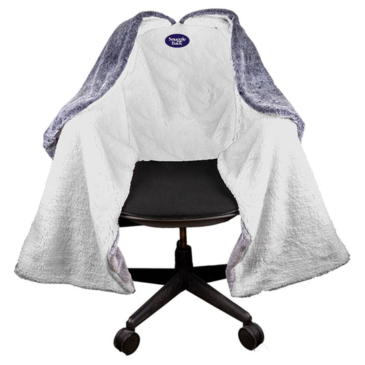 SnuggleBack - Chair Blanket - Blue-Grey Fur