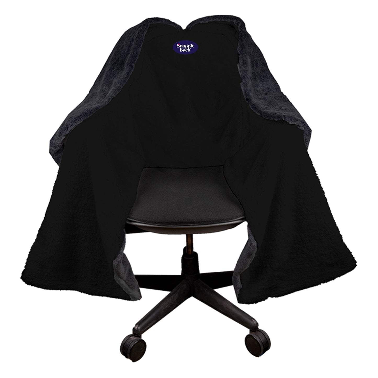 SnuggleBack - Chair Blanket - Black Fur