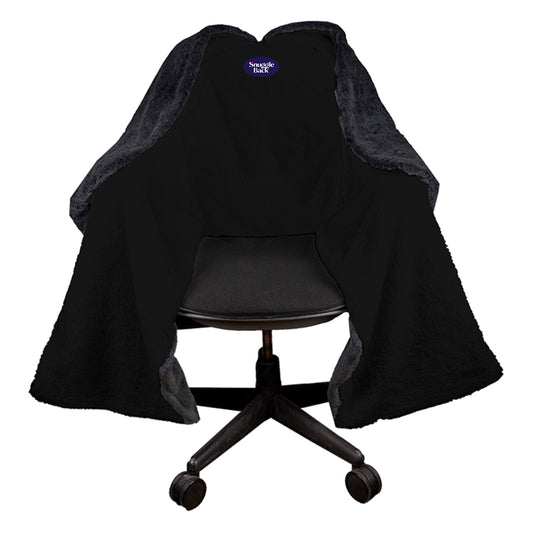SnuggleBack - Chair Blanket - Black Fur