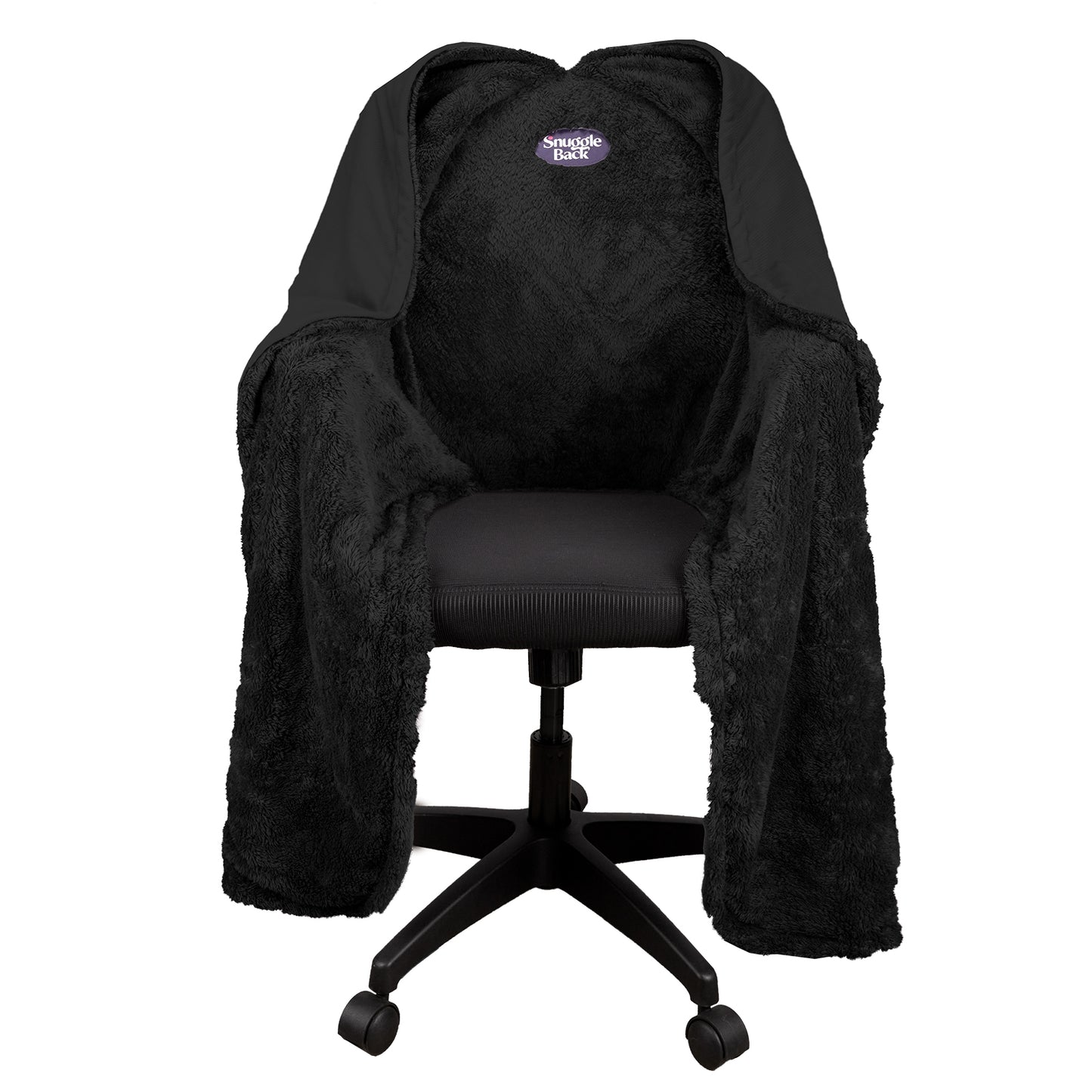 SnuggleBack - Chair Blanket - Black Pattern Fleece