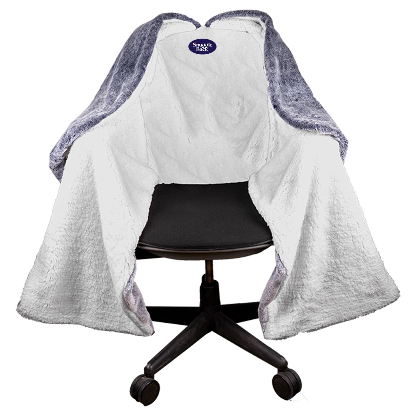 SnuggleBack - Chair Blanket - Blue-Grey Fur
